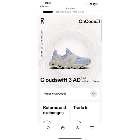 Cloudswift 3 AD Shoes Heather Cream Size 6 Running Gym Sneakers - Picture 10 of 10